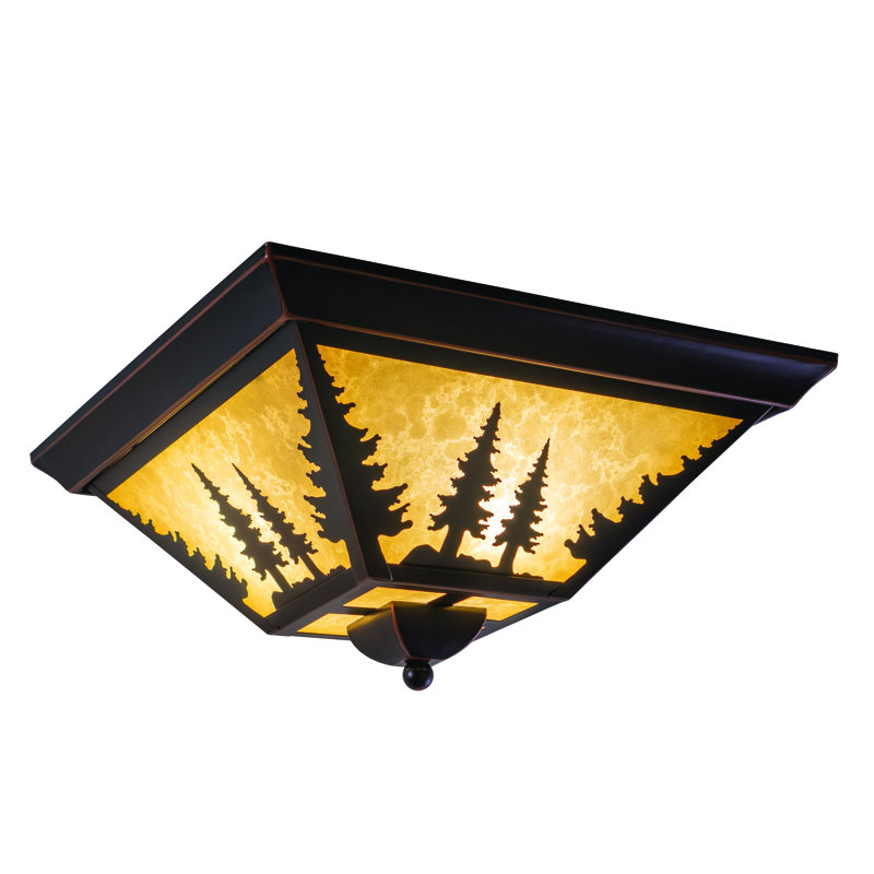 Homar Burnished Bronze 3 - Bulb Outdoor Flush Mount, Tree