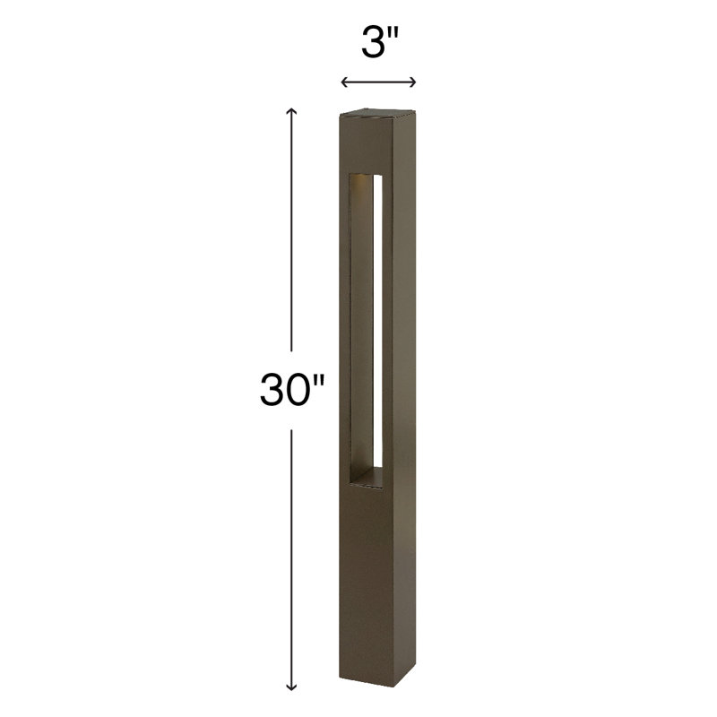 Atlantis Line Voltage Integrated LED Metal Bollard Light, Bronze
