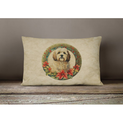 Christmas Flowers Frame Outdoor Throw Pillow