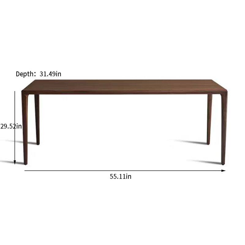Walnut Solid Wood Dining Table, 31.49" W x 55.11" L