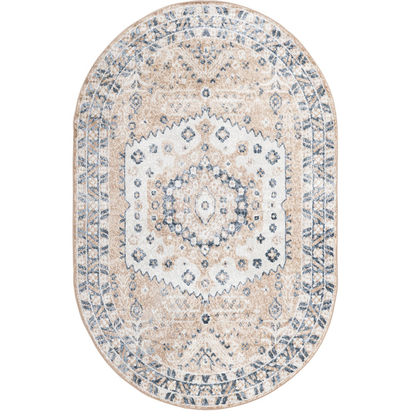 Deral Oriental Indoor Rug, Oval 5' x 8'