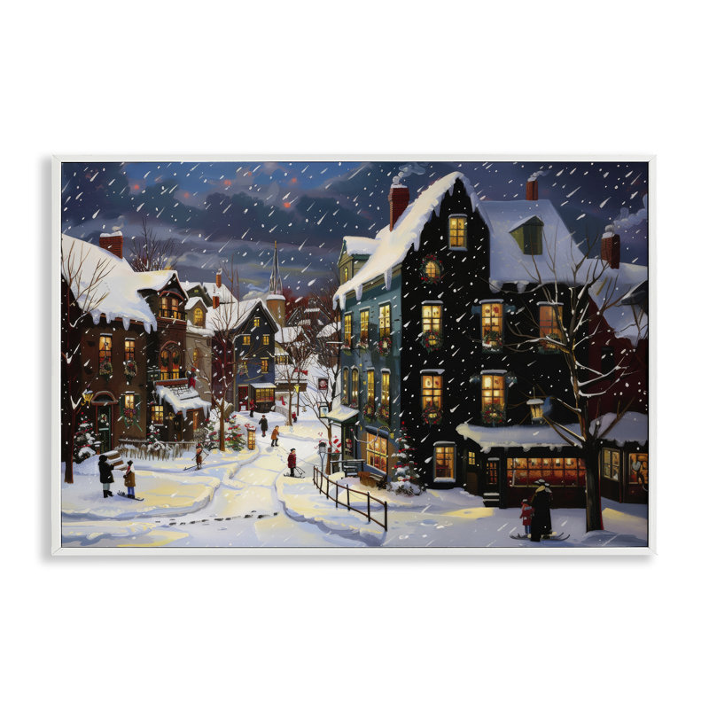 «Frozen Urban Charm», estampe numérique encadrée par Lazar Studio, Giclée encadrée blanc bord de mer, H 20 po x l 30 po