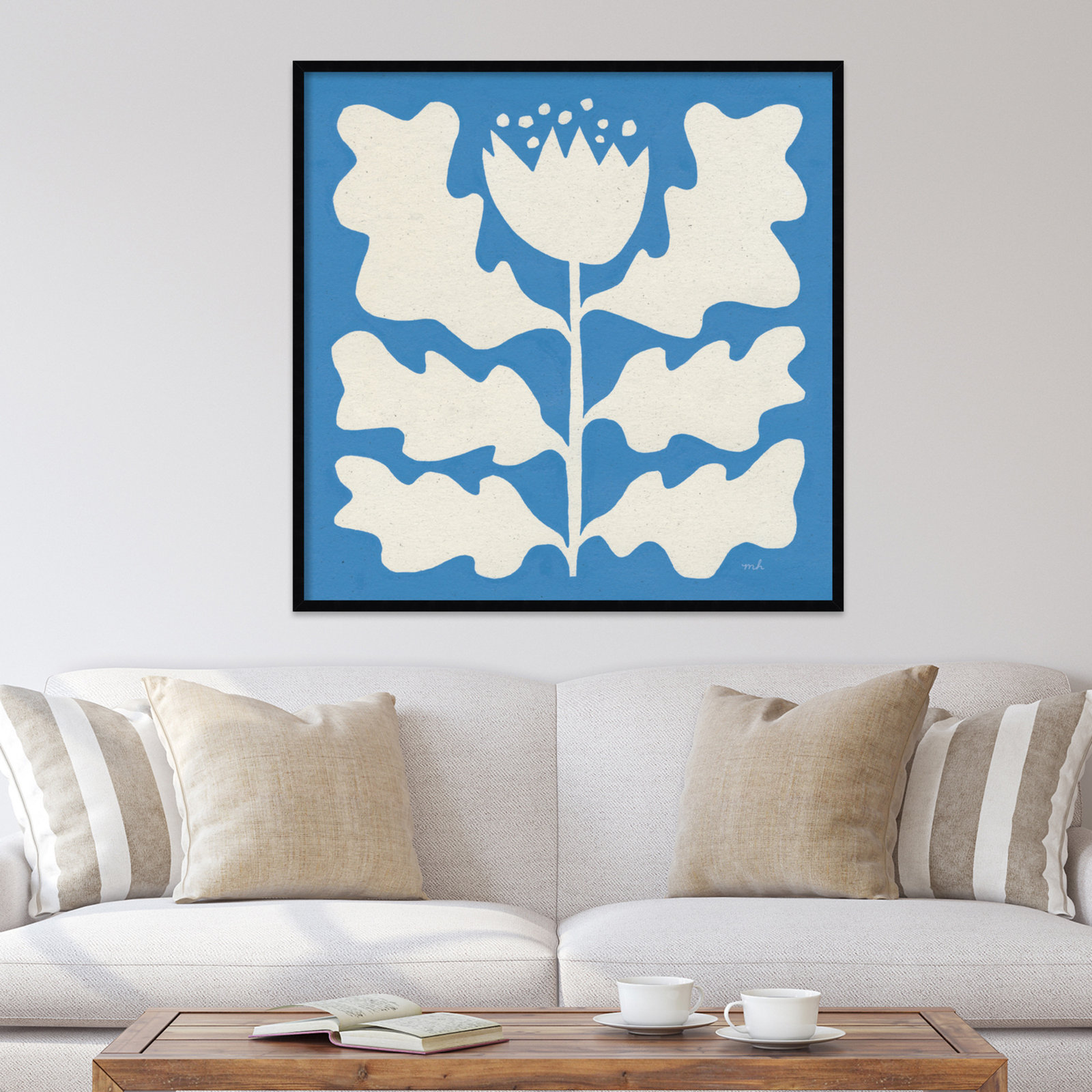 Delighted I Blue by Moira Hershey, Black, 41" W x 41" H