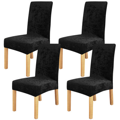 Housses de chaise d'appoint en velours super doux, protecteur de chaise de salle à manger extensible amovible pour la fête
