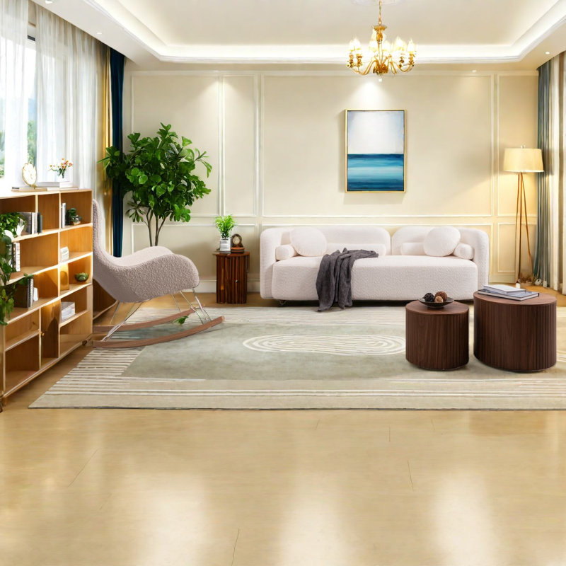 Piece White Boucle Sofas Set, Modern Japandi Seating for Home