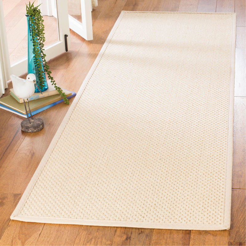 Tapis de couleur unie en fibre de sisal Chaidez, Tapis de couloir 2 pi 6 po x 6 pi