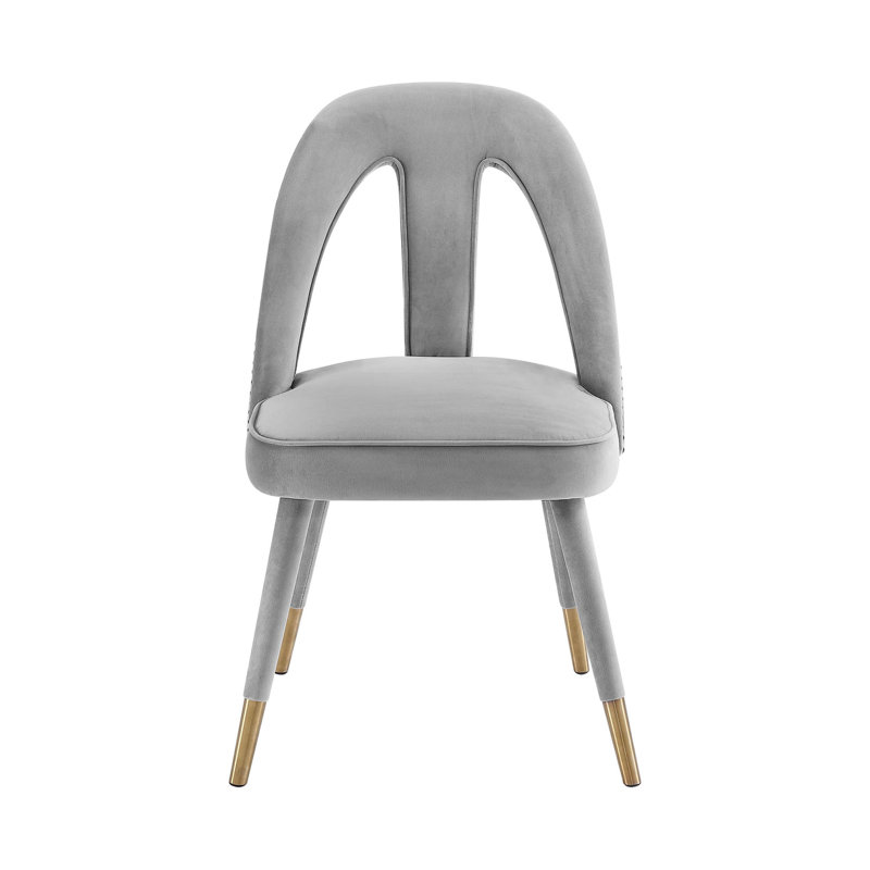 Chaise d'appoint en velours gris Janet, Gris