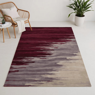 Watercolor Red Indoor and Outdoor Area Rug