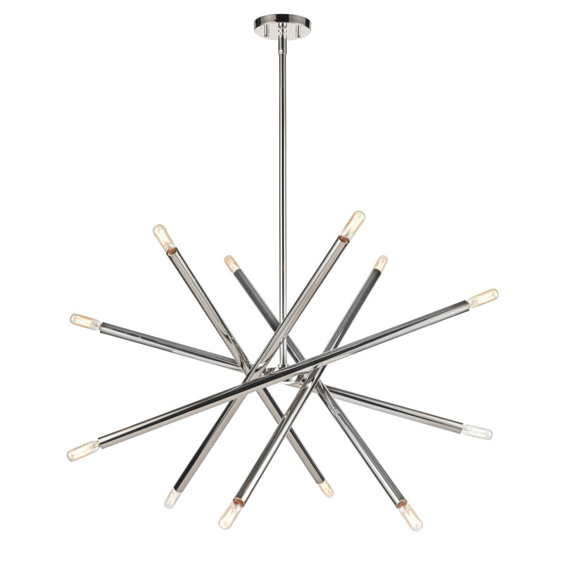 Mandelorian 12 - Light Sphere Chandelier, 35" H x 32.50" W x 32" D, Silver