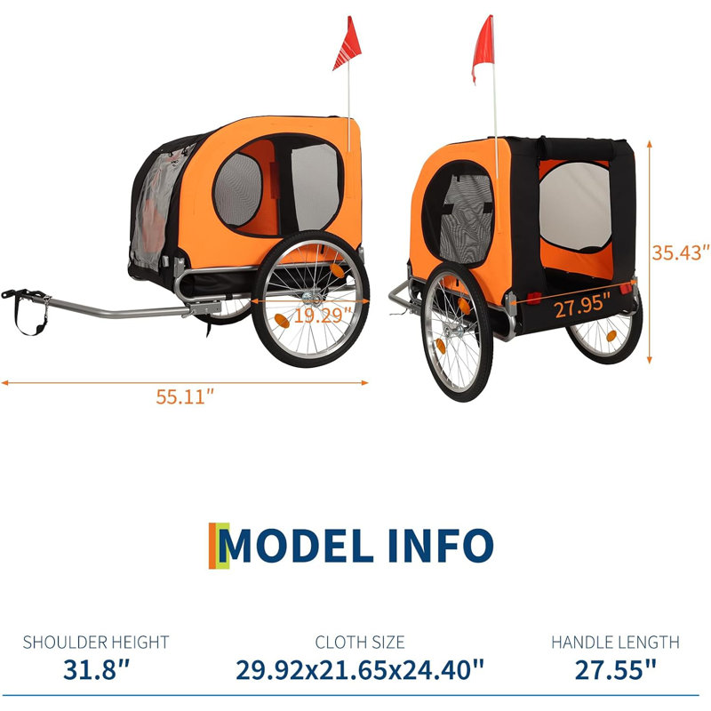 Foldable Pet Stroller, Orange