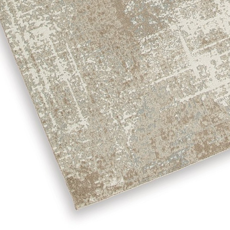 Tapis Lae, art abstrait tissé à la machine, brun gris, Rectangle 8 pi x 10 pi