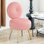 Chaise rembourrée en velours avec tabouret (ensemble de 2)-1786593621