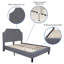 Base de lit plateforme tapissier arquée avec capitonnage Aluino - Aucun sommier tapissier requis-28940813-28940811