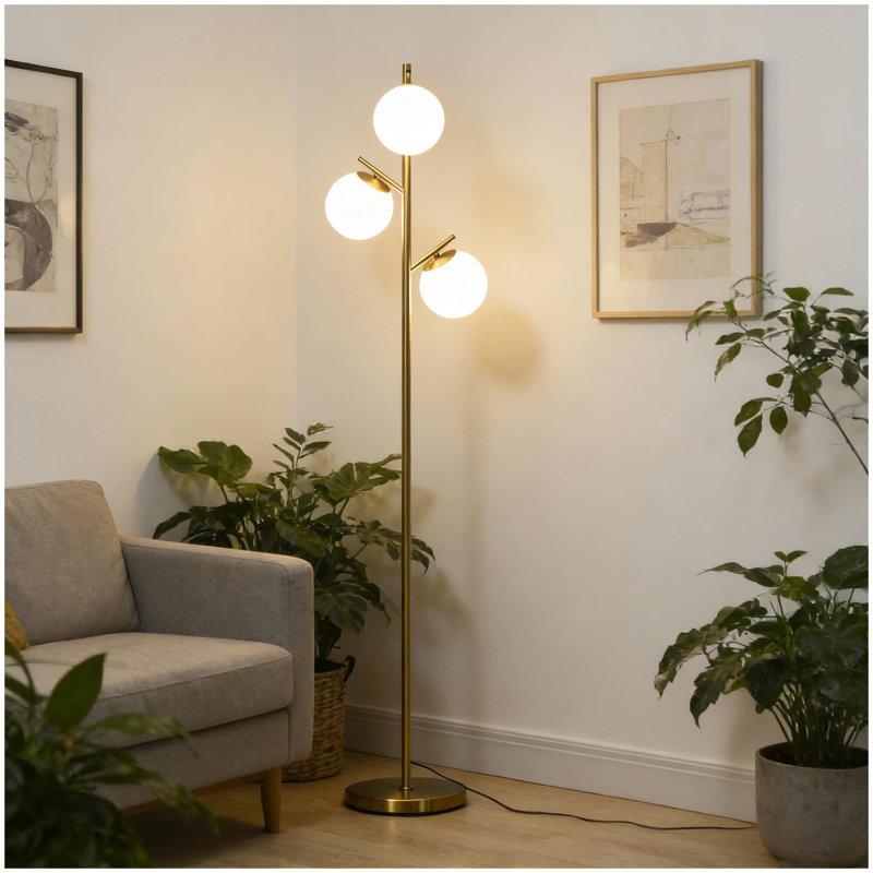 Tree Standing Lamp,3-Light Floor Lamp