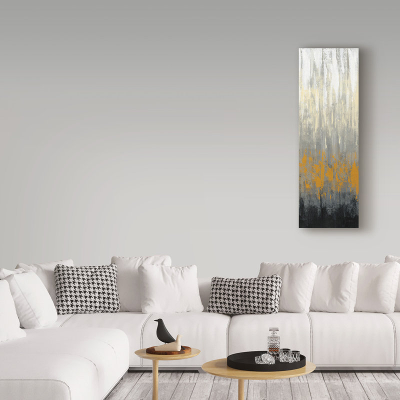 « rain on the asphalt ii », reproduction de peinture à l’acrylique sur toile tendue, H 32 po x l 10 po x P 2 po