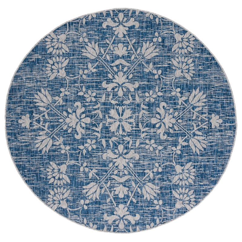 Amedee Performance Floral Indoor/Outdoor Area Rug, Round 6'7"