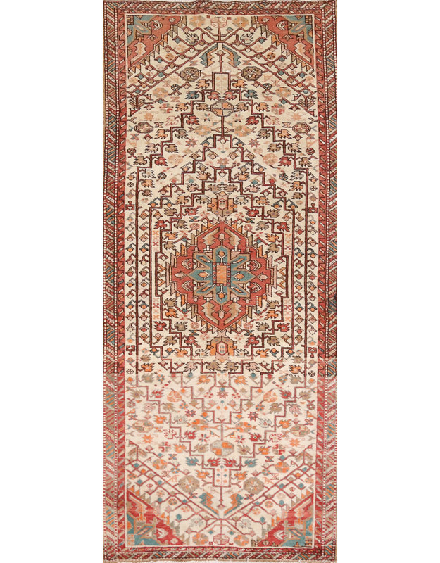 Tapis de couloir géométrique en laine 3x8