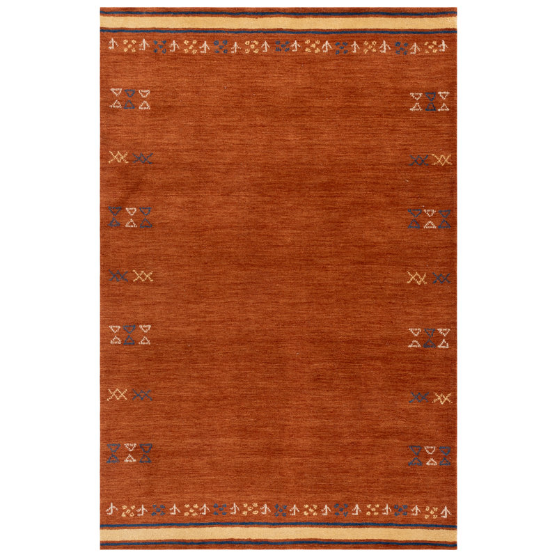 Himalaya Hand Loomed Wool Geometric Indoor Rug, 6'-0" x 9'-0" Rectangle