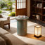 Petite table d'appoint ronde moderne, table d'appoint de jardin