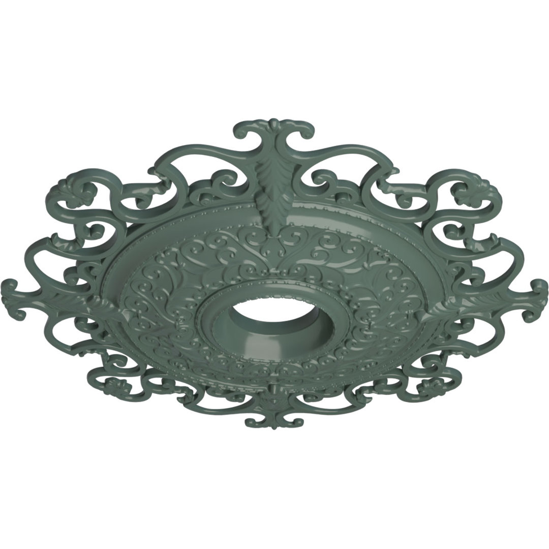 Endurathane Orleans Ceiling Medallion, 38 3/8"OD x 6 5/8"ID x 2 7/8"P (Fits Canopies up to 8 1/4") Ekena Millwork 