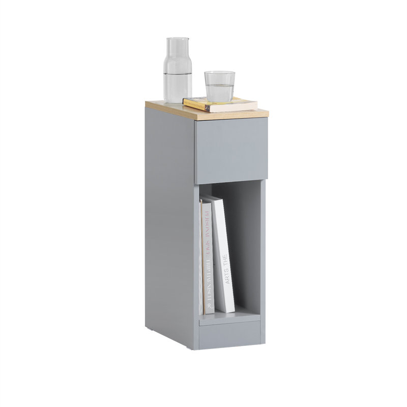 Jayshaun 20cm 1 Drawer Bedside Table, Grey/Natural