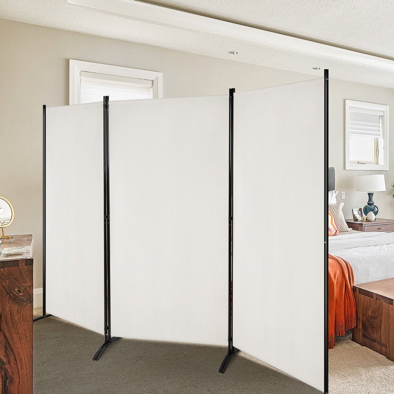 Ecevit 3 - Panel Folding Room Divider, 183cm H x 260cm W x 50.8cm D, White