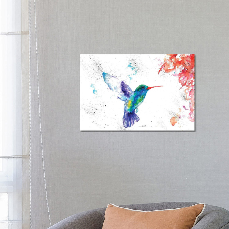 Hummingbird And Blossom by BebesArts - Wrapped Canvas Gallery-Wrapped Canvas Giclée, 66.04 cm H x 45.72 cm W x 3.175 cm D