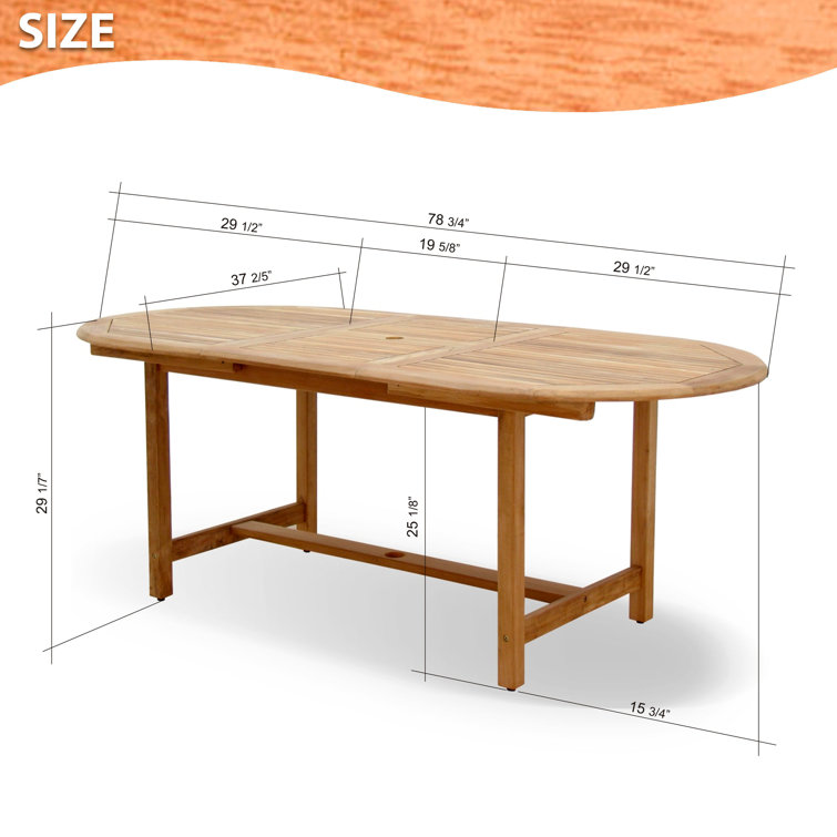 Rafael Teak Oval Extendable Patio Table