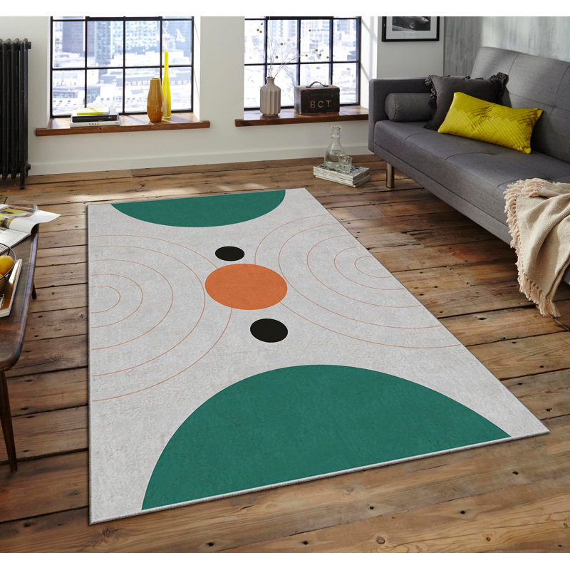 Luxurious Velvet Area Rug, 4.6 x 7.2 Feet | 100% Polyester, 740 g/m² | Non-Slip Felt Dot Underside, Machine Washable | Digital Print Design, Easy to Clean, Perfect for Living Room & Bedroom Décor