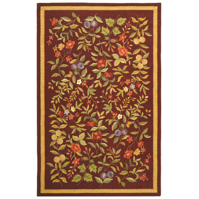 Bick Hand Hooked Wool Pile Floral Rug