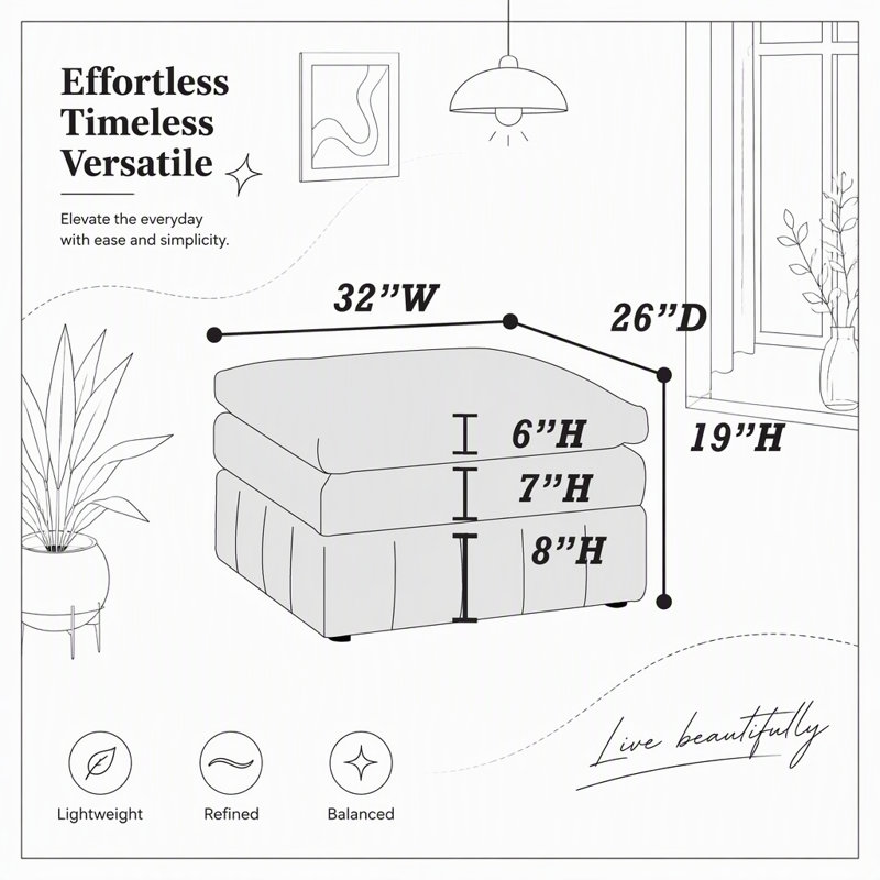 Ensemble modulaire contemporain 6 pièces avec fauteuil, fauteuil et repose-pieds en tissu Morgan