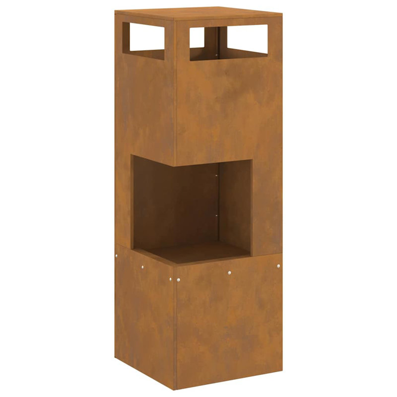 Modern Outdoor Fire Pit, Weathering Steel Brown