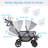 Costway Foldable 4 Wheel Multi-Child Stroller