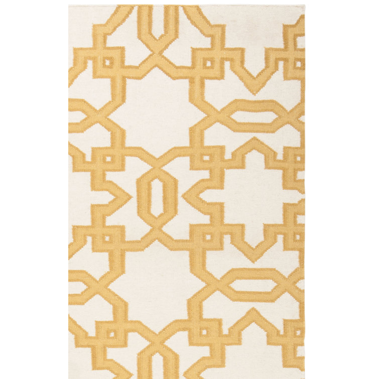 Rodgers Hand Woven Flat Weave Wool Geometric Rug