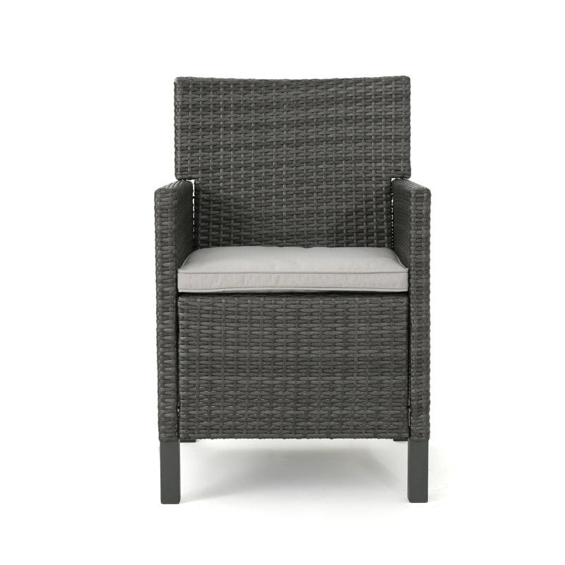 Eades Patio Dining Chair with Cushion, Grey