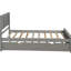 Lit plateforme simple avec lit gigogne gris coulissant - Structure en bois massif, gigogne-963089849