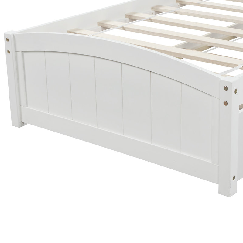 Bexley Platform Bed with Two Drawers & Wooden Frame, White