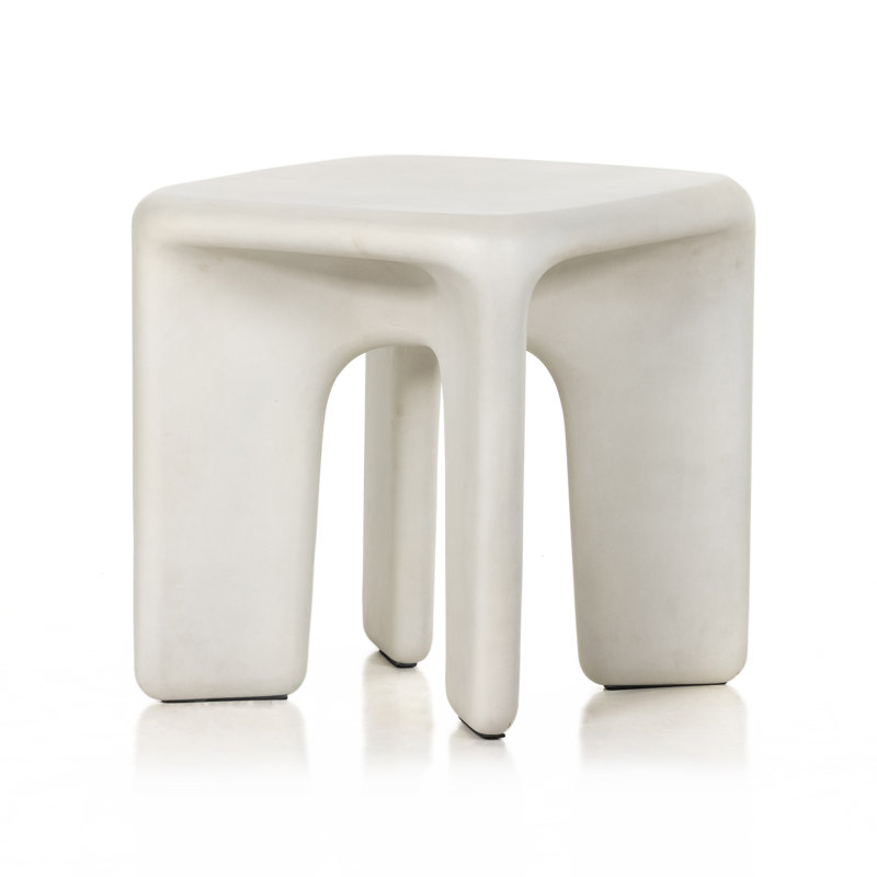 Table de bout en béton Lela, Blanc