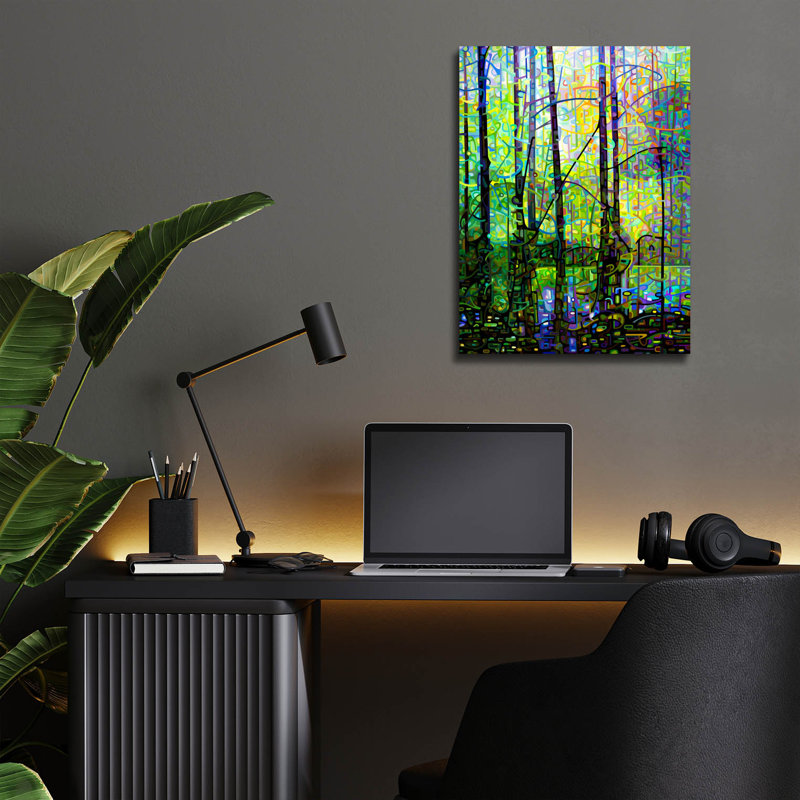 «Poolside» par Mandy Budan, art mural en verre acrylique, H 16 po x l 12 po x P 0,13 po