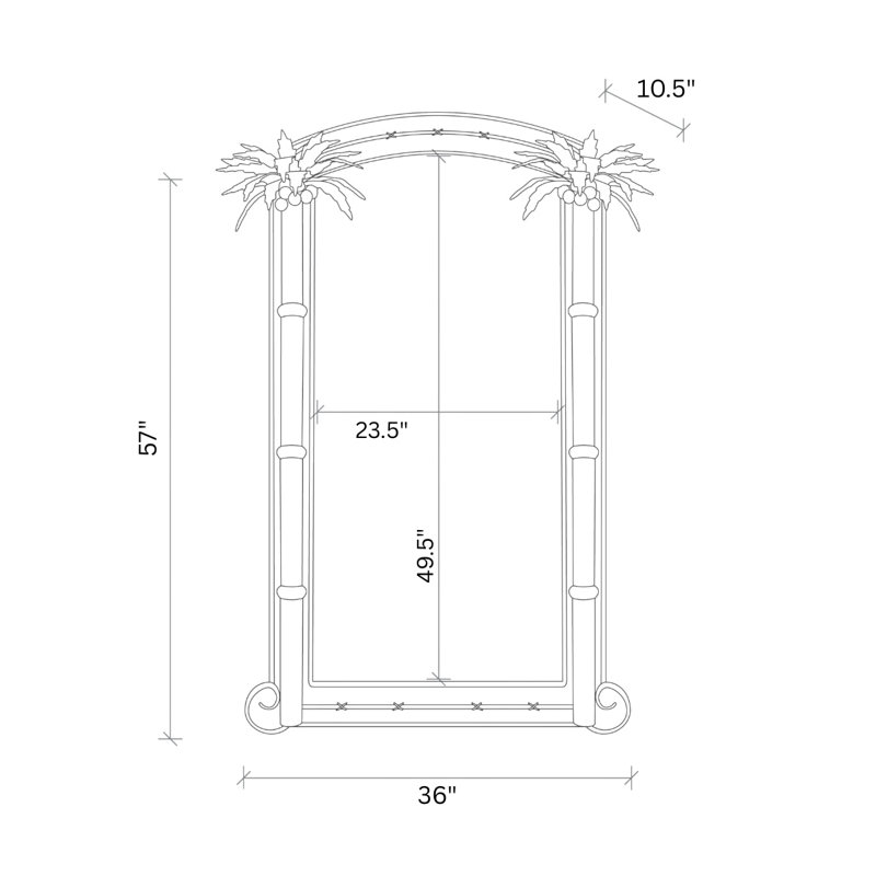 King Palm Mirror, 57" x 36"
