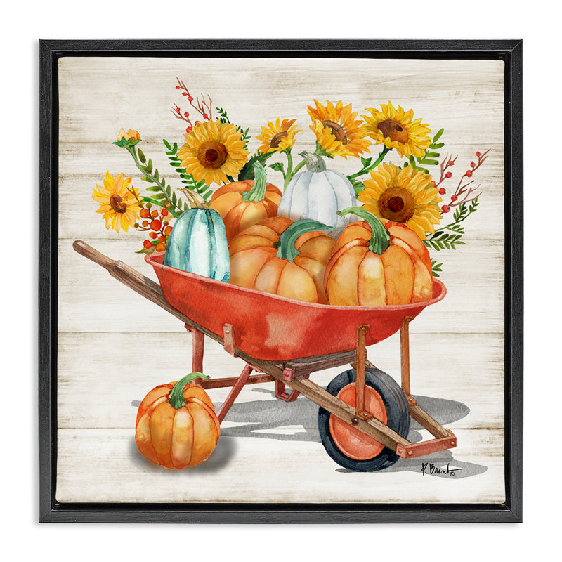 «Rustic Harvest Wagon» par Paul Brent, Cadre flottant noir de jais, H 25 po x l 25 po
