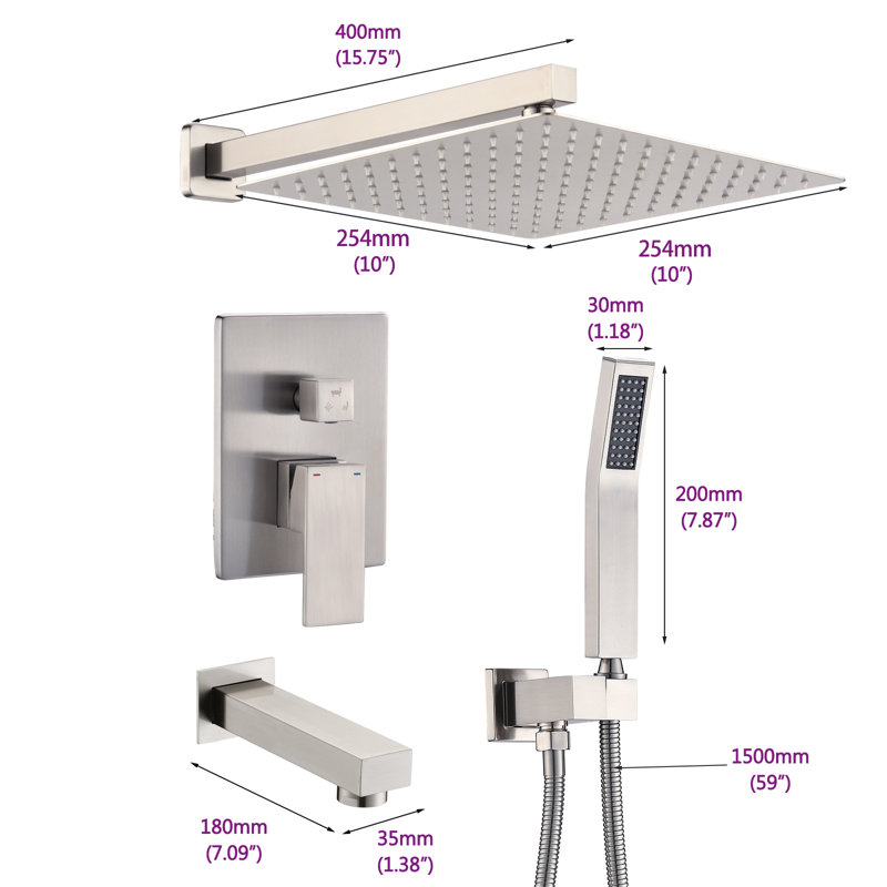 All-In-One Kit with Rough in-Valve, Brushed Nickel