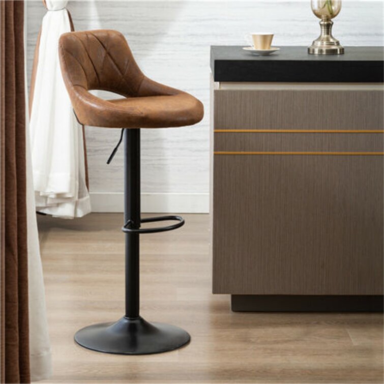 Bar Chairs with Ergonomic Backrest and Comfy Footrest and Soft Padded Seat