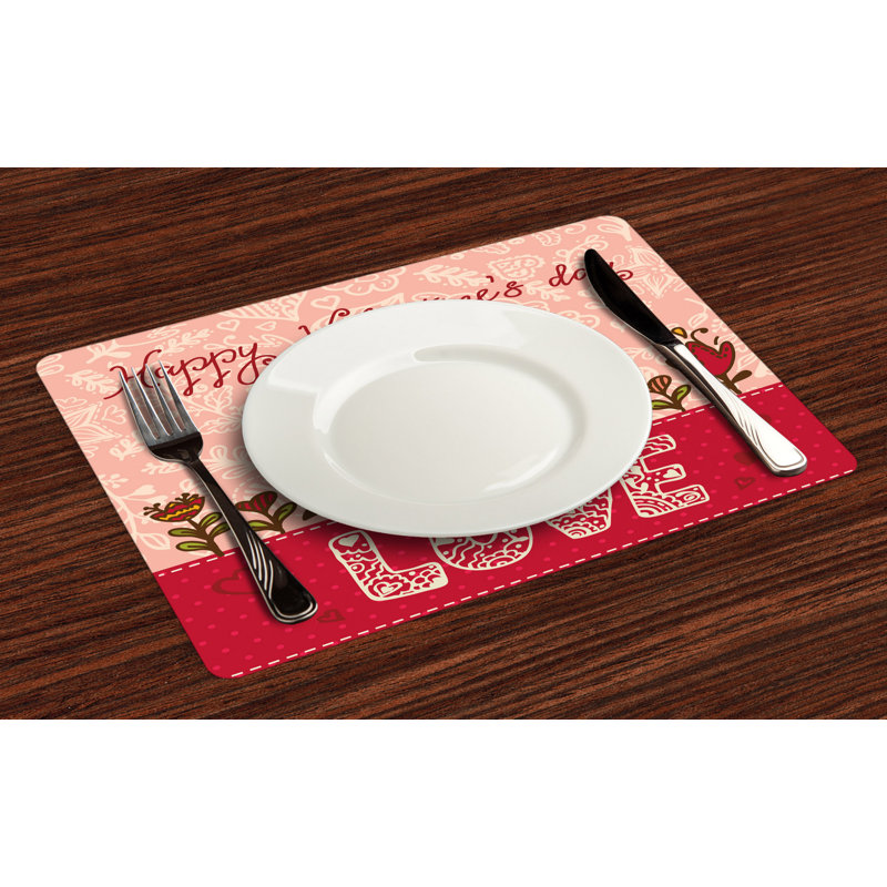 Offerman Valentines Day Owls Love Heart Placemat