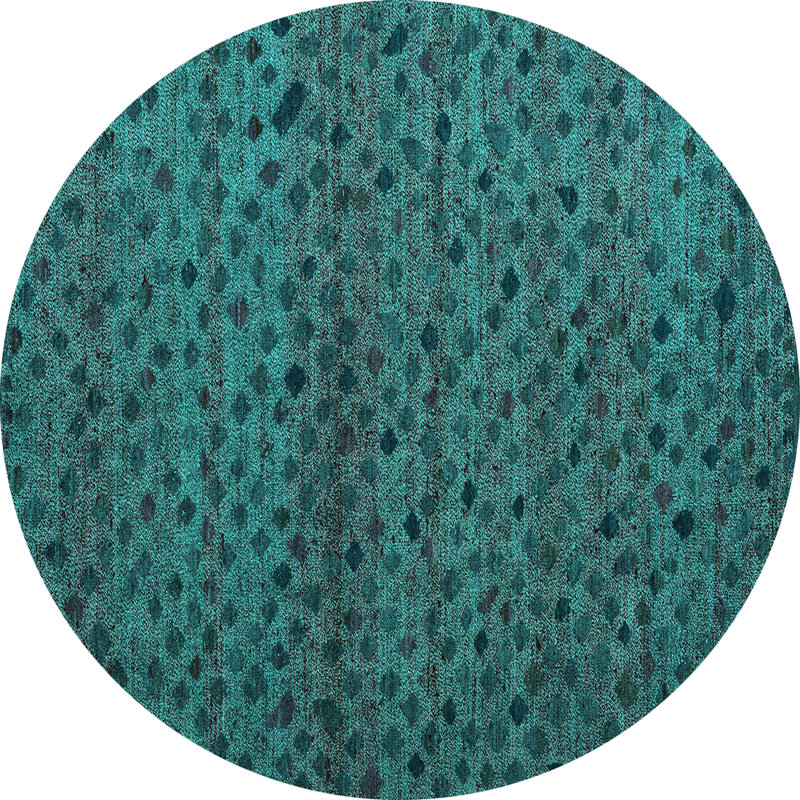Washable Abstract Indoor Rug, Round 7'