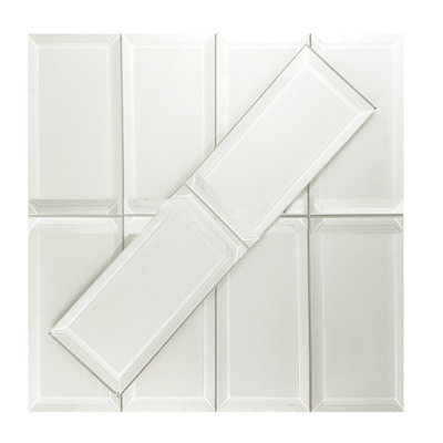 Carrelage style métro en verre 3 po x 6 po Frosted Elegance