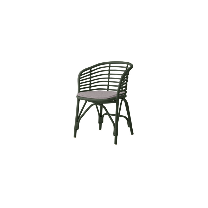 Blend Patio Dining Armchair with Cushion, Dark Green, Gray