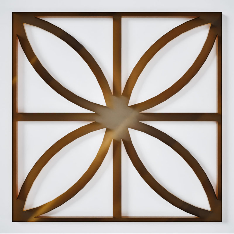 Très petits panneaux muraux décoratifs en acrylique Swansea, 7.38' H X 7.375' W X 0.125' D, Bronze