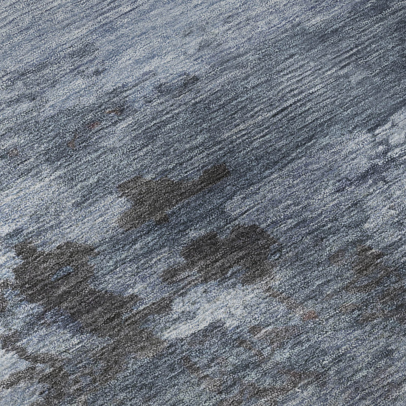 Premium Machine Washable Mayfield AMF2075 Abstract Rug, 1'8" x 2'6", Blue