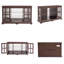 Buffet 54 "en verre avec lumières à changement de couleur, buffet bas avec miroir et tablettes en verre-133986351